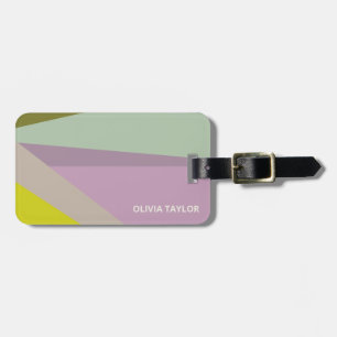 Étiquette À Bagage Cadeau de mariage personnalisé violet vert nom