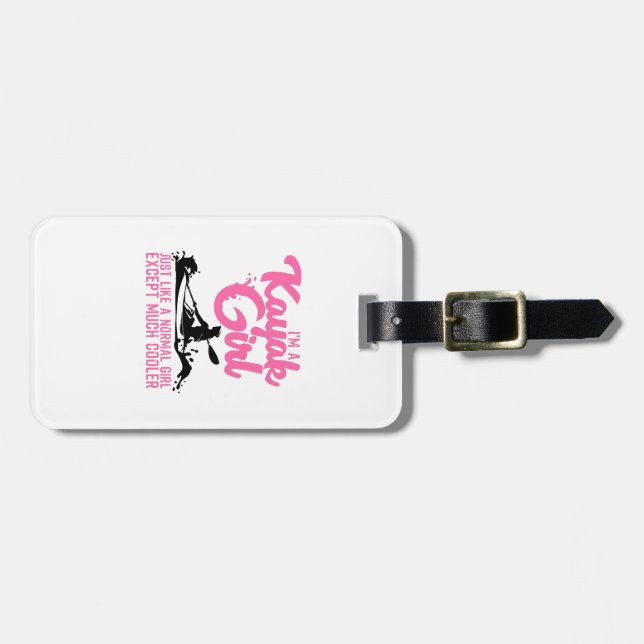 Étiquette À Bagage Cadeau drôle de kayak pour femmes Cool Kayak Girl  (Devant horizontal)