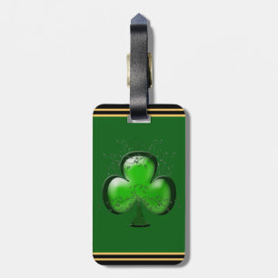 Étiquette À Bagage Cadeau irlandais Shamrock vert personnalisé