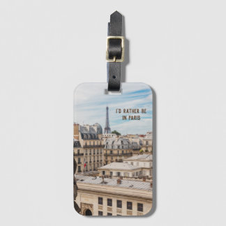 Étiquette À Bagage Cadeau photo Paris avec devis de voyage