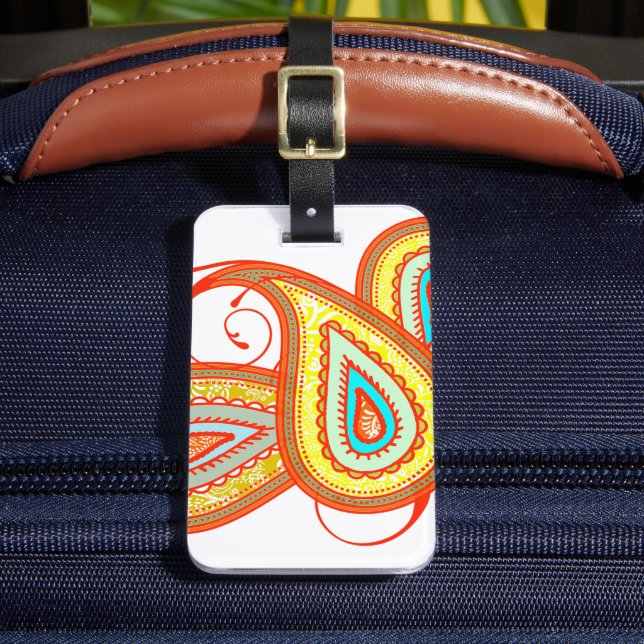 Étiquette À Bagage Cadeaux à la menthe orange jaune moderne (Insitu Rectoal 2)