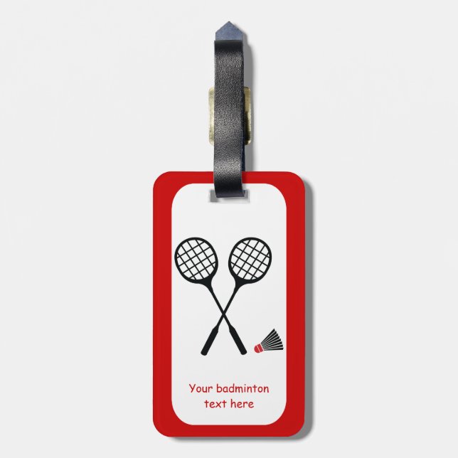 Étiquette À Bagage Cadeaux de badminton, raquette et billetterie pers (Dos Vertical)