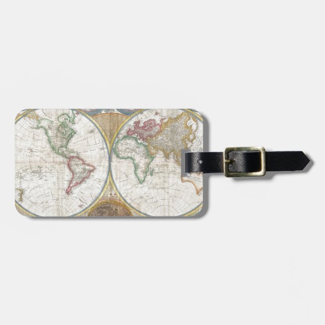 Étiquette À Bagage Cadeaux de carte du monde (Devant horizontal)