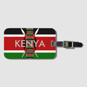 Étiquette À Bagage Cadres frontaliers du Kenya Black Red Green Flags