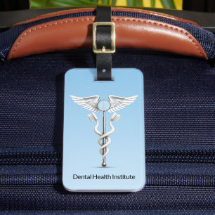 Étiquette À Bagage Caduceus Dental Mirror Toothbrush Blanc Médicale