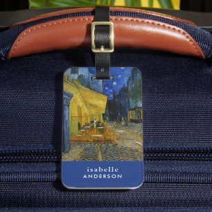 Étiquette À Bagage Café Terrasse en soirée   Vincent van Gogh