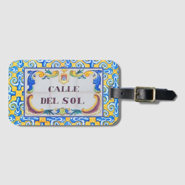 Étiquette À Bagage Calle Del Sol Rue du Soleil Méditerranée (Devant Horizontal)