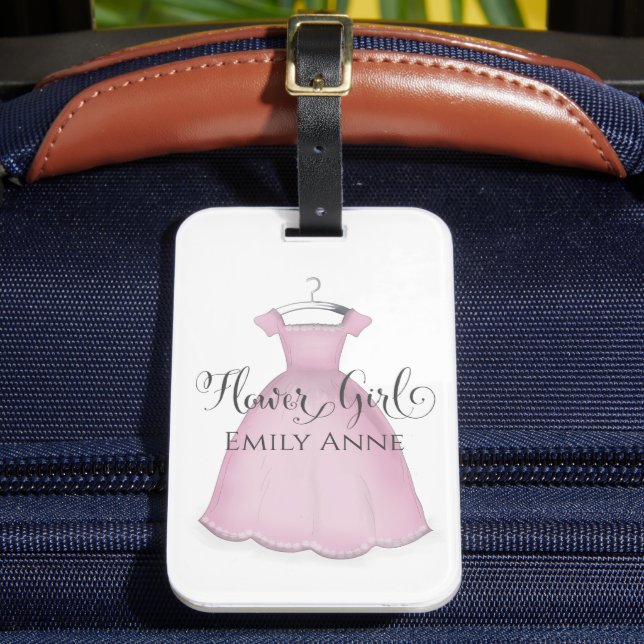 Étiquette À Bagage Calligraphie Fille Rose Aquarelle Cute (Insitu Rectoal 2)
