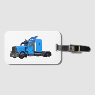 Étiquette À Bagage Camion de Tracteur Semi-Bleu