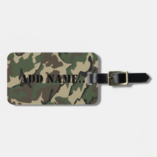 Étiquette À Bagage Camo Ajouter Nom, Bagage Balise Avec Sangle En Cui
