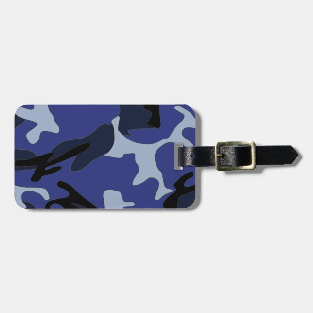 Étiquette À Bagage Camo bleu (Devant horizontal)