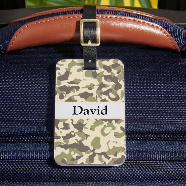 Étiquette À Bagage Camo Motif Ajouter un nom (Insitu Rectoal 2)