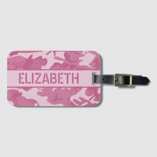 Étiquette À Bagage Camo Rose Personnalisé
