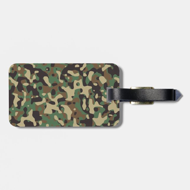 Étiquette À Bagage Camo Woodland (Dos horizontal)