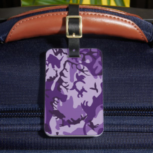 Étiquette À Bagage Camouflage Violet, Militaire, Armée
