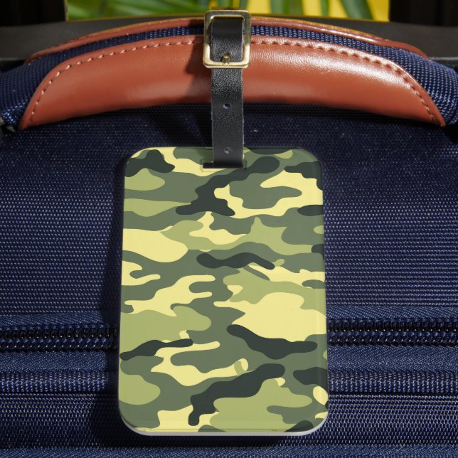 Étiquette À Bagage Camping Chasse Camouflage vert (Insitu Rectoal 2)