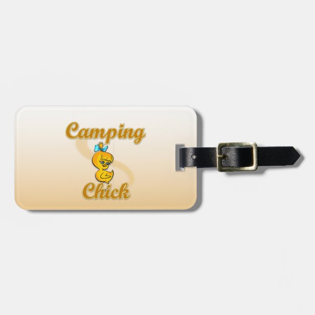 Étiquette À Bagage Camping Chick (Devant horizontal)