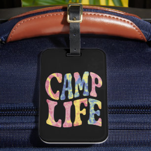 Étiquette À Bagage Camping Filles d'été Camp Life Tie-Die Rétro 