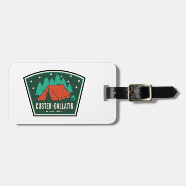 Étiquette À Bagage Camping forestier national Custer-Gallatin (Devant horizontal)