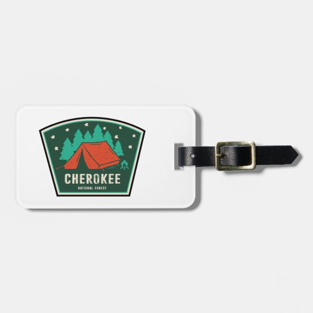 Étiquette À Bagage Camping forestier national de Cherokee (Devant horizontal)