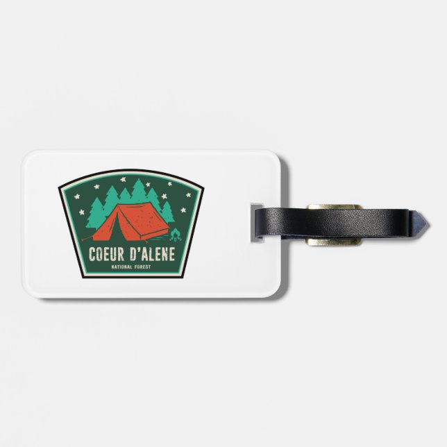 Étiquette À Bagage Camping forestier national du Coeur D'Alene (Dos horizontal)