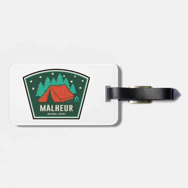 Étiquette À Bagage Camping forestier national Malheur (Dos horizontal)