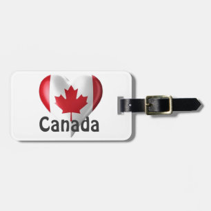 Étiquette À Bagage Canada Flag Heart