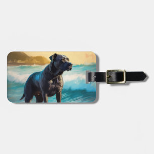 Étiquette À Bagage Cane Corso Beach Surf Peinture