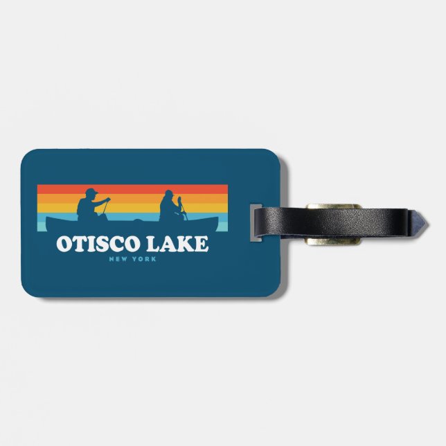 Étiquette À Bagage Canoë Otisco Lake New York (Dos horizontal)