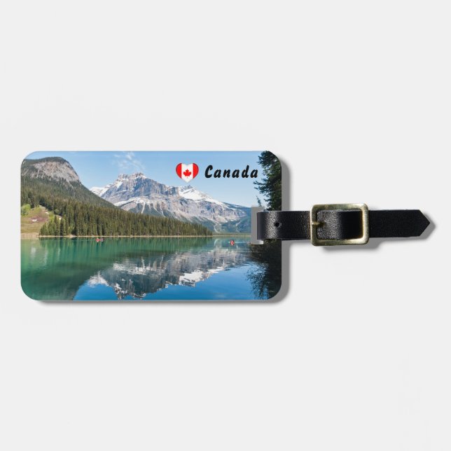 Étiquette À Bagage Canot sur le célèbre lac Emerald - Yoho NP, Canada (Devant horizontal)