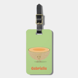 Étiquette À Bagage Cantaloup de sourire dessinant l'étiquette de