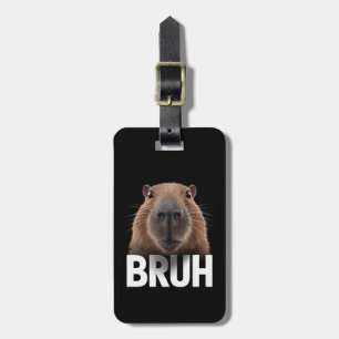Étiquette À Bagage Capybara Drôle Bruh 