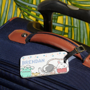 Étiquette À Bagage Caractères d'espace mignon Enfants personnalisés