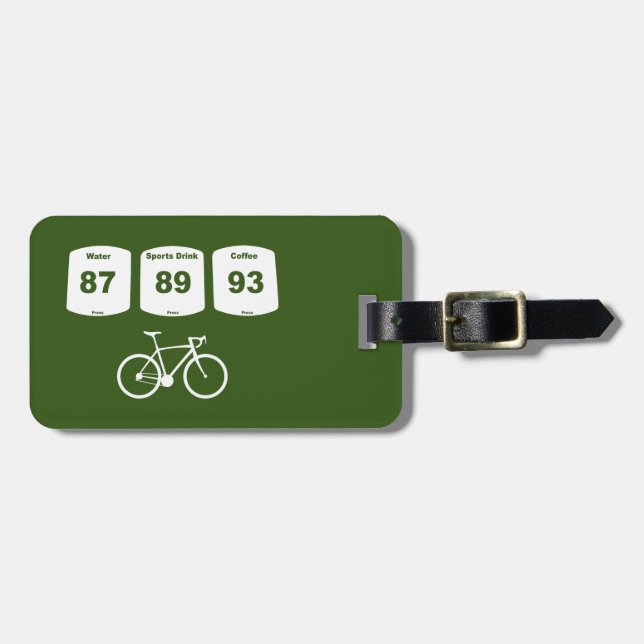 Étiquette À Bagage Carburant à vélo : Eau, Boisson sportive, Café (Devant horizontal)