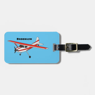 Étiquette À Bagage Caricature de l'avion à train de vélo