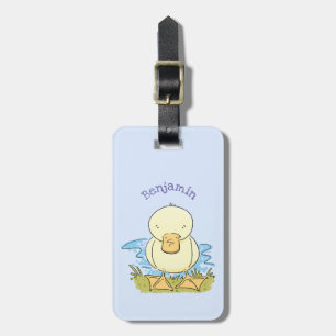 Étiquette À Bagage Caricature jaune mignon pour canard bébé