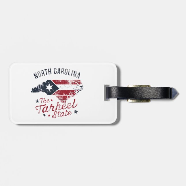 Étiquette À Bagage Caroline du Nord Carte de l'État du Tarheel (Dos horizontal)