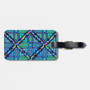 Étiquette À Bagage Carré de grand-mère fleur contemporain