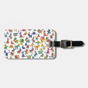 Étiquette À Bagage Carreaux de Motif Animaux Abstraits