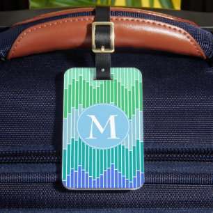 Étiquette À Bagage Carreaux océaniques Motif géométrique Monogramme