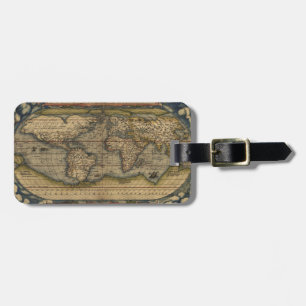 Étiquette À Bagage Carte antique du monde