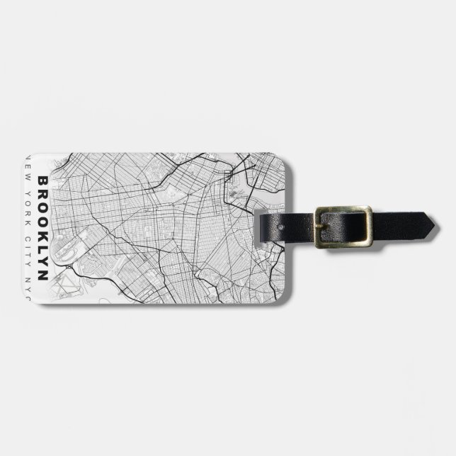 Étiquette À Bagage Carte Brooklyn (Devant horizontal)