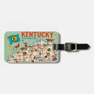 Étiquette À Bagage Carte colorée vintage du Kentucky