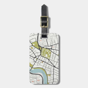 ÉTIQUETTE À BAGAGE CARTE DE DÉTAIL DES MASSACHUSETTS DE L'UNIVERSITÉ 