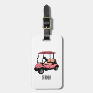 Étiquette À Bagage Carte de golf / dessin animé en voiturette de golf