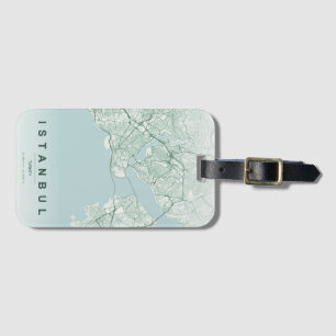 Étiquette À Bagage Carte de la ville d'Istanbul Turquie Design Minima