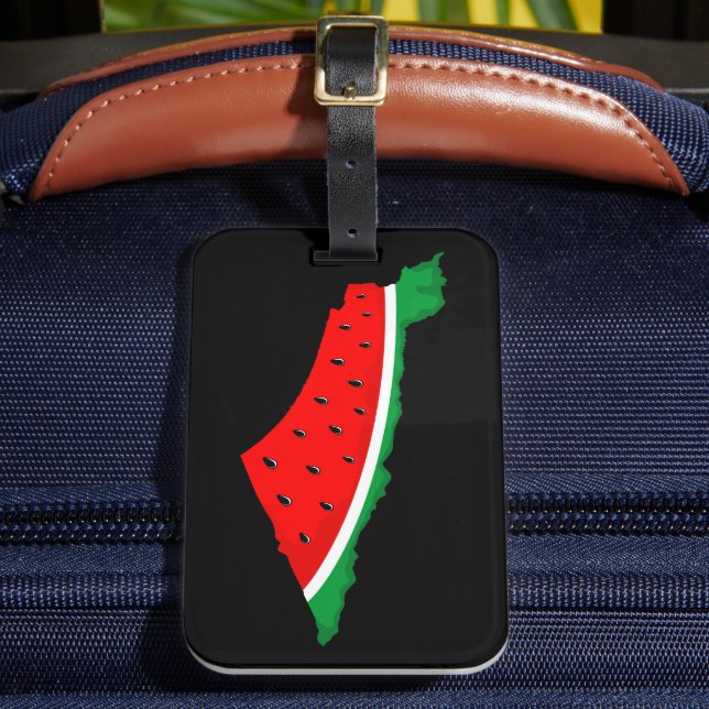 Étiquette À Bagage Carte de Palestine Watermelon Symbole de la libert (Insitu Rectoal 2)