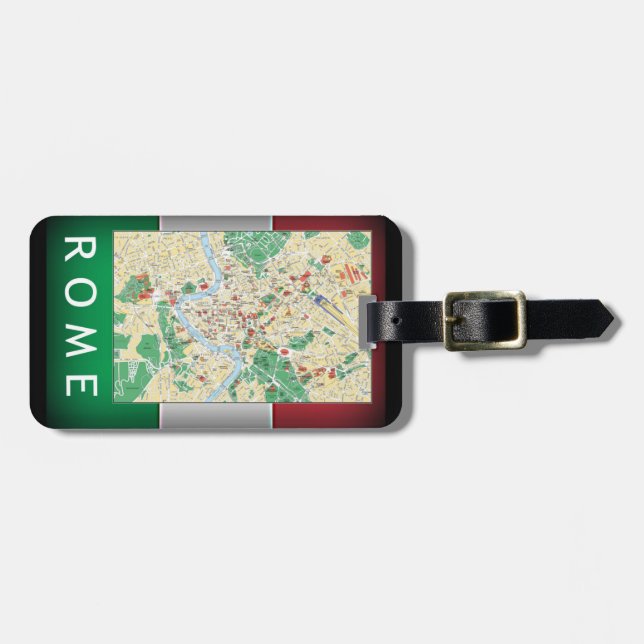 Étiquette À Bagage Carte de Rome (Devant horizontal)