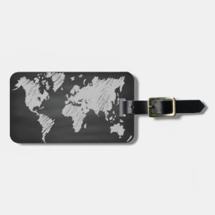 Étiquette À Bagage Carte de tableau du monde