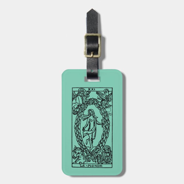 Étiquette À Bagage Carte de tarot : Le monde (Devant Vertical)
